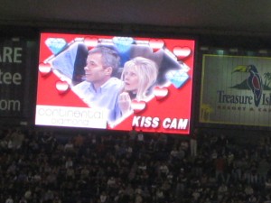 More Kiss Cam! C'mon guy, kiss her!