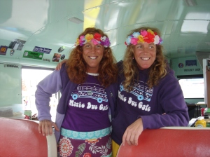 Our hostesses, the Twin Hot Dog Hippy Fairies: Chrissy and Cathy